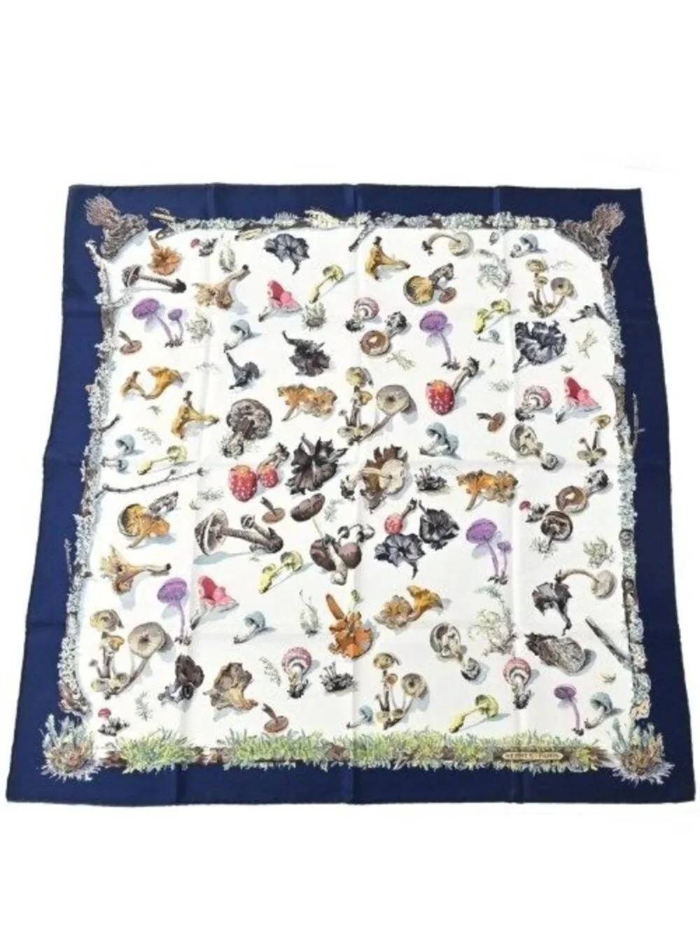Hermes Bandana Scarf Navy